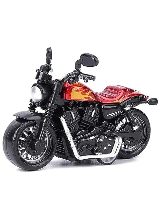 A highly realistic, decorative alloy motorcycle model toy; a pull-back toy car for children; a thoughtful gift set; red. - Image 1